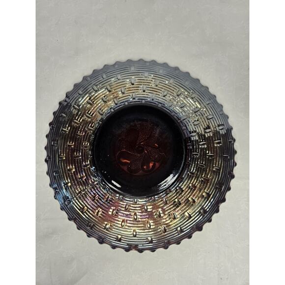 Antique Amethyst Blue Dugan Carnival Glass Round-Up Pattern Plate 1910-1912 - Picture 4 of 8